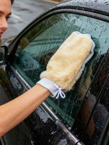 优质超细纤维洗车手套，不刮伤汽车和卡车清洁手套，高吸水性，超柔软不掉毛，可重复使用，可机洗