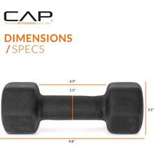 CAP Barbell Neoprene Dumbbell Weights Pairs & Sets| Multiple Colors - Black - View 10