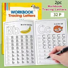 Caderno de exercícios do alfabeto de AZ com 32 páginas - Aprendizagem interativa do alfabeto e atividades criativas para colorir, desenvolvimento de habilidades de escrita, materiais educacionais para educação domiciliar, adequado como presentes de Páscoa e Natal para crianças em idade pré-escolar, livro de aprendizagem do alfabeto, atividades pré-escolares, ilustrações divertidas, ilustrações encantadoras, alunos iniciantes, ilustrações divertidas, papel de alta qualidade. - Multicolorido - Ver 14