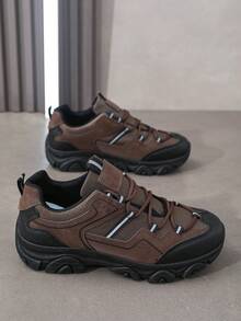 Retro Brown Outdoor Sneakers Men's Casual Non-Slip Comfortable Hiking Shoes