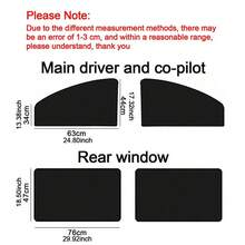 Magnetic Car Sunshade Curtains, Side Window Shade, UV Protection, Universal Fit For Most Vehicles, Reduces Heat And Glare - Black - View 12