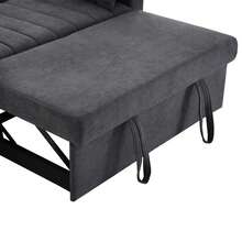 Modern Multifunctional Sofa, Sleeper Sofa, Sofa Bed With Sleeping Function, Double Sofa With Adjustable Backrest, With Drink Holder And Cushions, Suitable For Living Room, Bedroom, Apartment, Etc. - Grey - View 9