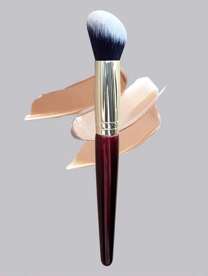 1支斜角粉底刷，浓密刷毛，不留刷痕，适用于所有粉底配方，粉底刷，遮瑕刷，腮红刷，修容刷，腮红刷，古铜粉刷，散粉刷，粉底刷，腮红刷，赠品