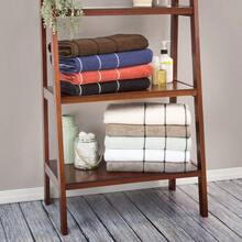 Lavish Home Luxury Cotton Towel Set Quick Dry Zero Twist And Soft 6 Piece Set With 2 Bath Towels 2 Hand Towels And 2 Washcloths By Black White