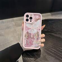 TPU  Case With Cross Angel Design, Shockproof Soft Edge Cover For  11/12/13/14/15/16, Compatible With Multiple Models, Cellphone - 粉色 - 查看 2
