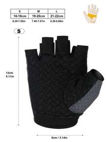 1 Pair Half Finger Breathable Polyester Fitness Gloves - Grey - View 2