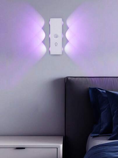 1pc LED Wand Verlichting Motion Sensor, Up Down Illumination, Multi Source Lamp, Slimme Sensor Night Light, Cabinet/Staircase/Corridor Available In RGB s, Kitchen, Bedroom, Balcony, Yard, Street, Garden, Porch, Room, Living Corridor, Staircase, Attic, Shop view 3