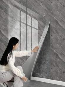 1卷/1.2平方米大理石纹自粘墙纸，适用于卧室电视墙、客厅装饰，防水自粘泡沫墙纸，适用于室内墙面装饰、浴室淋浴房，尺寸：15.8英寸 x 118.1英寸。可移除墙纸，装饰贴纸，春季家居装饰，焕新您的家。Rama装饰贴纸，生日毕业礼物。 - 彩色 - 查看 22