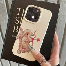 Funda de teléfono personalizada con diseño de conejo de amor dibujado a mano, elegante y simple, protección a prueba de golpes y anticaídas, resistente a la suciedad y duradera, adecuada para  17/17 Pro/17 Pro Max/17 Air/ 16/16 Pro/16 Pro Max/16 Plus/ 15/15 Pro Max/15 Pro/15 Plus/ 14/14 Pro/14 Plus/14 Pro Max/ 13/13 Pro/13 Pro Max/12/12 Pro/12 Pro Max/11/11 Pro/11 Pro Max/XR/X/XS/XS Max. Es el regalo de cumpleaños perfecto para novias, novios, esposos, esposas, amigos o para uno mismo, innovador y a la moda, adecuado tanto para hombres como para mujeres.Funda suave para antivirus, nuevo estilo y diseño, regalo protector para uso personal y corporativo - Blanco 1714 - Ver 2
