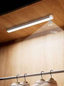 1pc Motion Sensor Closet Light - Auto-Sensing Night Light, Auto-On LED Light Strip, Magnetic, Battery Powered, USB Rechargeable, For Closet, Cabinet, Wardrobe, Stairs, Hallway, Bedroom, Study, Counter, Under Cabinet Lighting, Lamp, Light, Kitchen Light, Kitchen, Kitchen Accessories, Home Decor, LED Light - Closet Lights - View 2