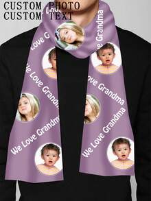 Personalized Photo Collage Scarf, Customized Unisex Scarf, Personalized Scarf, Holiday Gift, Christmas Gift, Party Favor