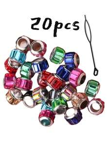 20pcs Colorful Crystal Hair Beads, Suitable For Girl And Girls To Braid Hair, Multicolor Hair Beads Hair Rings Bracelets Accessories, Suitable For Children, Girls And Girl, Hair Decorations For Braiding
