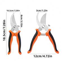 Stainless Steel Pruning Shears - Ergonomic Stainless Steel Pruning Shears, Durable Non-Slip Garden Shears For Gardening And Lawn Care Tree Branches - Multicolor - View 2