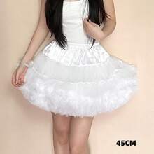Puffy Tulle Lolita Underskirt Petticoat Tutu Dress For Women & Kids Bridal Ballgown Cosplay No Hoops Crinoline - White - View 8