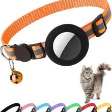 iDestry Cute Cat Collar With Detachable Reflective Kitten Collar With Bell, Compatible With Apple AirTag Holder, Nylon Silicone Material, Multiple Colors Available, Adjustable - Multicolor - View 11