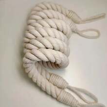 1pc Tope de Puerta con Cuerda - Cuña de Puerta de Tela Resistente - Barrera de  para Colisión para Instalación en Piso y Pared - Hebilla de Correa de Cortina - 1 unidad - Ver 3