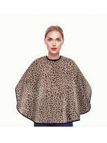 Adjustable Leopard Print Salon Hair Cutting Cape, Professional Hairdressing Accessory - Multicolor - View 1