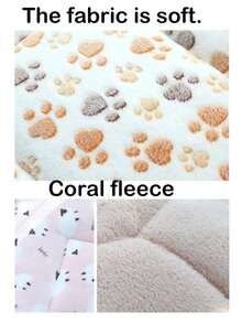Esterilla acolchada y esponjosa para cama de gato, colchoneta para dormir de gato, cama para perro de felpa de coral con relleno de algodón, manta cálida para cama - Multicolor - Ver 6