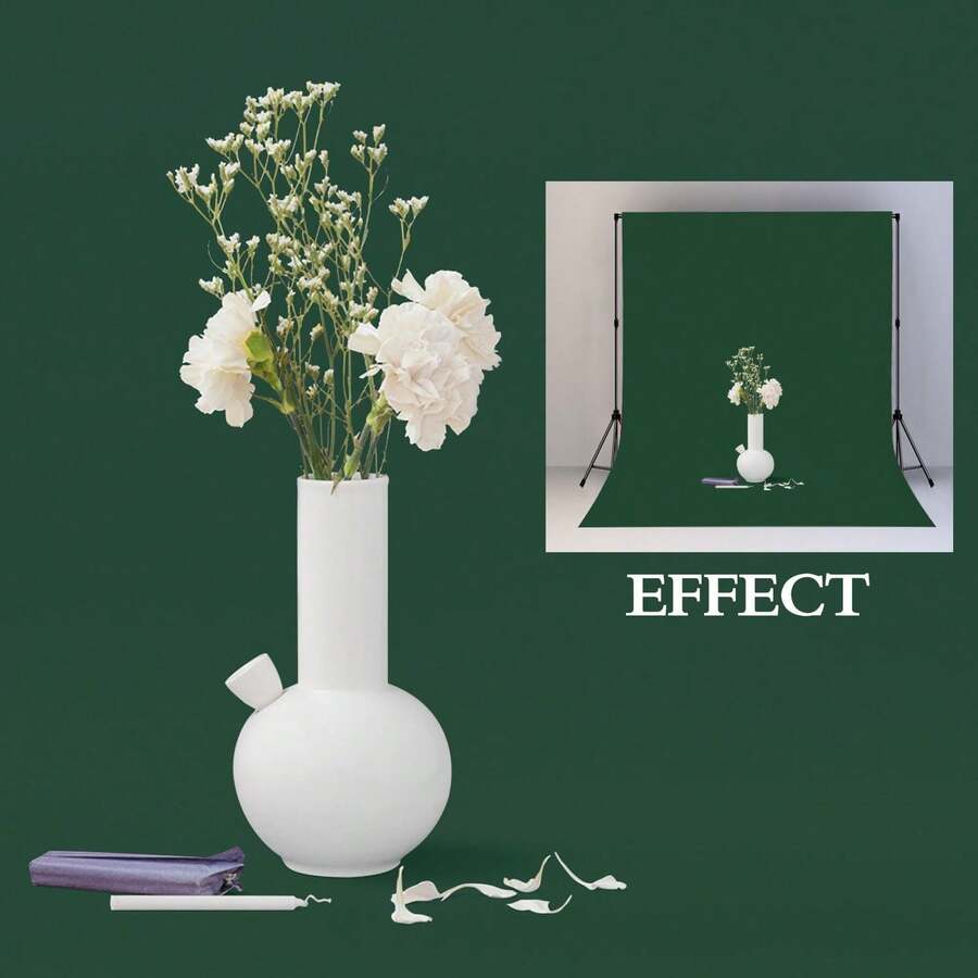 Forest Green Photography Backdrop Cloth, Seamless Forest Green Photographic Paper Background Curtain, Suitable For Party & Birthday (Excluding Stand And Clips) - Forest Green - View 1