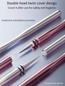 1pc Super Fine Tip Blackhead Remover Tool, Acne Pimple Comedone Extractor, Double-Ended Design, Professional Beauty Salon Use - Multicolor - View 4