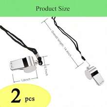 XICHENGHISDAI 2-Pack Stainless Steel Whistles With Lanyard For Coaches Training Referees Emergencies Officials And Outdoor Activities Loud Crisp Sound For High-Visibility Communication In Sports Fitness Ty And Emergency Situations - As Pic - View 2