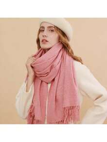 Echarpe Cachecol Manta Pashmina Lenço Xale Longo Grosso 280g