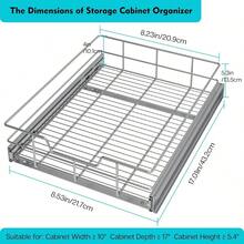 Organizador de gabinete extraíble de 9 pulgadas de ancho x 17 pulgadas de profundidad cajones deslizantes para gabinetes de cocina cajones extraíbles para gabinetes de capacidad organizador - 1ser - Ver 2