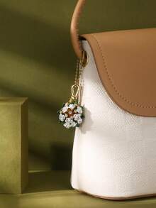 1Pc Fashion Sweet Enamel Glazed Pink Bow White Rose Bundle Pendant Necklace For Women Elegant Cool Party Jewelry, High-End Accessories, Bag, Keychain Pendant, Girlfriend Gift, Mother's Day Gift, Christmas Gift - Dây chuyền mặt dây chuyền bó hoa - Xem 4