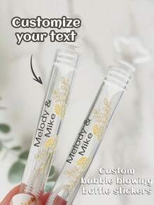 45pc Custom Wedding Bubble Tube Stickers, Personalized Name Design, Transparent Gold Foil Bubble Labels, Perfectly Match Your Wedding Theme,Wedding Bubble Tube Stickers,Personalized Gifts,Customized Christmas Gifts,Custom Ornaments,Christmas ,Stickers Custom - Multicolor - View 15