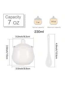 1pc Simple White Seasoning Jar With Lid And Spoon, 230ml/350ml Seasoning Container For Home And Kitchen, Salt, Spice Storage - Multicolor - View 16