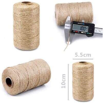 Natural Jute Twine String Thin Hemp Cord For Gift Wrapping Craft Plant Garden Christmas Handmade Arts Decoration Packing Home Decor 328 Feet