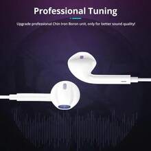 HiFi立体声有线耳机，带麦克风和音量控制，USB Type-C接口，适用于 15/16 Pro/17 Air/17 Pro Max、iPad Pro、S25/S24/S23/S22/S21、Pixel 9/8/7/6、OnePlus等设备 - 符合人体工学的入耳式设计，塑料材质，不防水，隔音效果好，按键音量控制