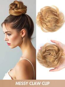 [Hot Selling] Chic Messy Curly Hair Chignon Claw Clip Elegant Claw Clip Bun Hair Extension For Women Versatile Daily Use Soft, Fluffy & Durable Elastic Bun Extension For Women, Versatile Colors Available - Multicolor - View 16