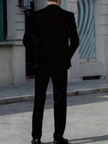 I FineLong Costume d'affaires pour hommes, ensemble de 2 pièces comprenant une veste et un pantalon, poches non ouvertes