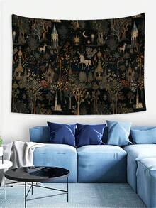 1pc Dark Botanical Peel Tapestry, Medieval Secret Wall Art,Home Decor For Bedroom Room, For Bedroom Living Room Corridor, Wall Art, Wall Decoration, Room Decoration - A - 查看 8