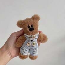 LLavero de peluche de juguete de oso pequeño encantador de 15cm, colgante para mochila, cadena anticaída de dibujos animados, llavero de coche bonito, accesorios para bolso de mujer y niña - 6 - Ver 4