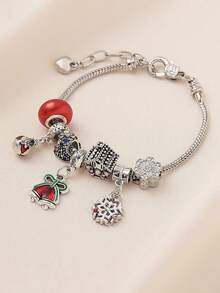 1件圣诞铃铛、圣诞树、雪屋、镂空雪花串珠手链，圣诞礼物 - 均碼 - 查看 7