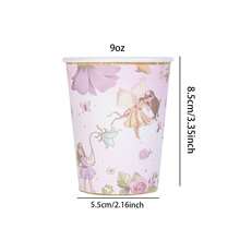 10pcs/20pcs/60pcs,Pink Flower Fairy Party Cup, 9oz Disposable Paper Cup For Magical Fairy Theme Birthday Party Decoration, Celebration, Gender Reveal, Anniversary Party Paper Cup Supplies - 彩色 - 查看 5