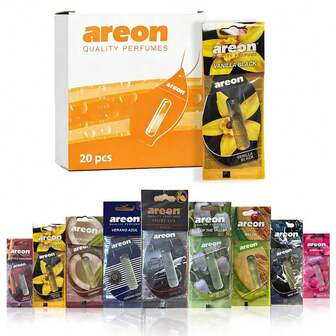 20 piezas Ambientador de gel para coche y decoración interior - Tarjetas de gel con fragancia, 12 aromas para rejilla de ventilación, decoración de gel para interior de coche