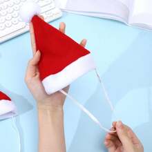 1顶圣诞宠物圣诞老人帽，红色圣诞帽，带松紧带，适合小型犬和猫。 - 彩色 - 查看 8