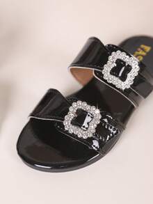 A Pair Of Girls' Sandals New Bow Princess Shoes Elastic Band Design Soft-Soled Casual Girls' Beach Shoes In Summer. - Black - View 8