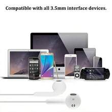 高品质有线耳机，半入耳式，3.5mm插头，高保真耳机，适合旅行、健身、音乐爱好者，带麦克风，高清通话 - 彩色 - 查看 4