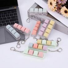 1pc Adult Stress Relief Keyboard Keychain - Colorful Keys, Durable PC Material - Color Mixing - View 6