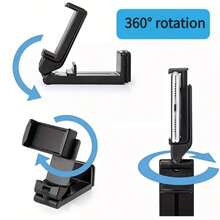 حامل هاتف قابل للتعديل 360 درجة: مشبك مكتب قابل للدوران 360 درجة - من مادة ABS حامل هاتف محمول للسفر قابل للطي وللدوران، مناسب للمكتب والطائرة والقطار، متوافق مع أجهزة وأندرويد، هدية مناسبة لعيد الميلاد والأسرة والأصدقاء للاستخدام في المكتب والسكن الجامعي والمنزل