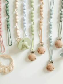 1-Piece Silicone Baby Pacifier Clip - Anti-Lost Soother Chain With 1 Clip - Multicolor - View 9