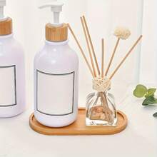 3pcs Nesting Bamboo Wooden Tray Set - 3 Packs Oval Serving Trays - Decorative Multi-Purpose Organizer For Bathroom Kitchen - Countertop Display Trays - Multicolor - View 4