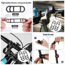 12 Pcs Rubber Strap Silicone Straps Bike Rubber Strap Bike Mount Bicycles Band Flashlight Handlebar Set Cell Phones Speaker Holder Black - Initial - View 1