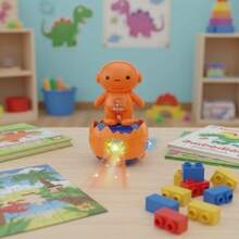 Super E Juguete Interactivo con Luces y Sonidos 12CM | Juguete Interactivo. - Naranja - Ver 3