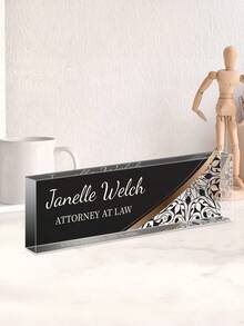 1pc Customizable Acrylic Desk Nameplate - Transparent Glossy Finish, Personalized Teacher Appreciation Gift, Employee Recognition Desk Accessory, No Battery Needed - 2 - View 16