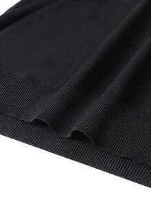 男士半高领针织衫，建议手洗，纯色，耐穿针织衫，休闲基础款套头衫，适合春秋季穿着 - 黑色 - 查看 8